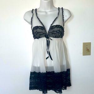 White Sheer Babydoll Lingerie Slip Dress